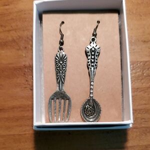 Vintage Inspired Silver Fork and Spoon Earrings - Disney Beauty and the Beast